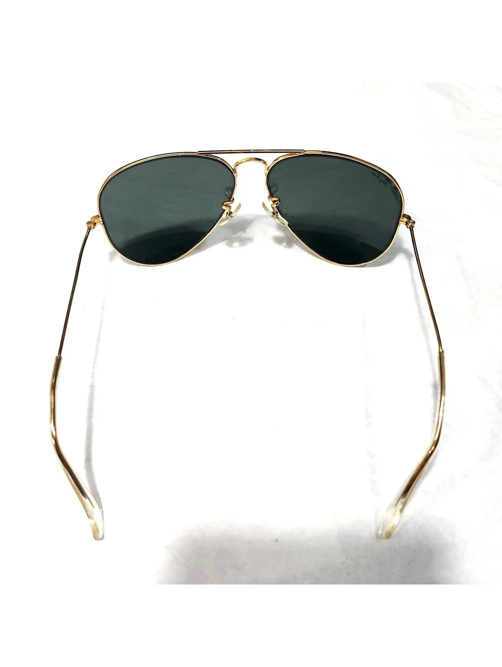 Ray Ban B&L Vintage Gold Metal Green Aviator Sunglasses 58-14 USA Exc Lenses
